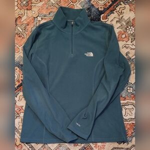The North Face TKA 100 Fleece Quarter Zip Womens Large Blue Pullover